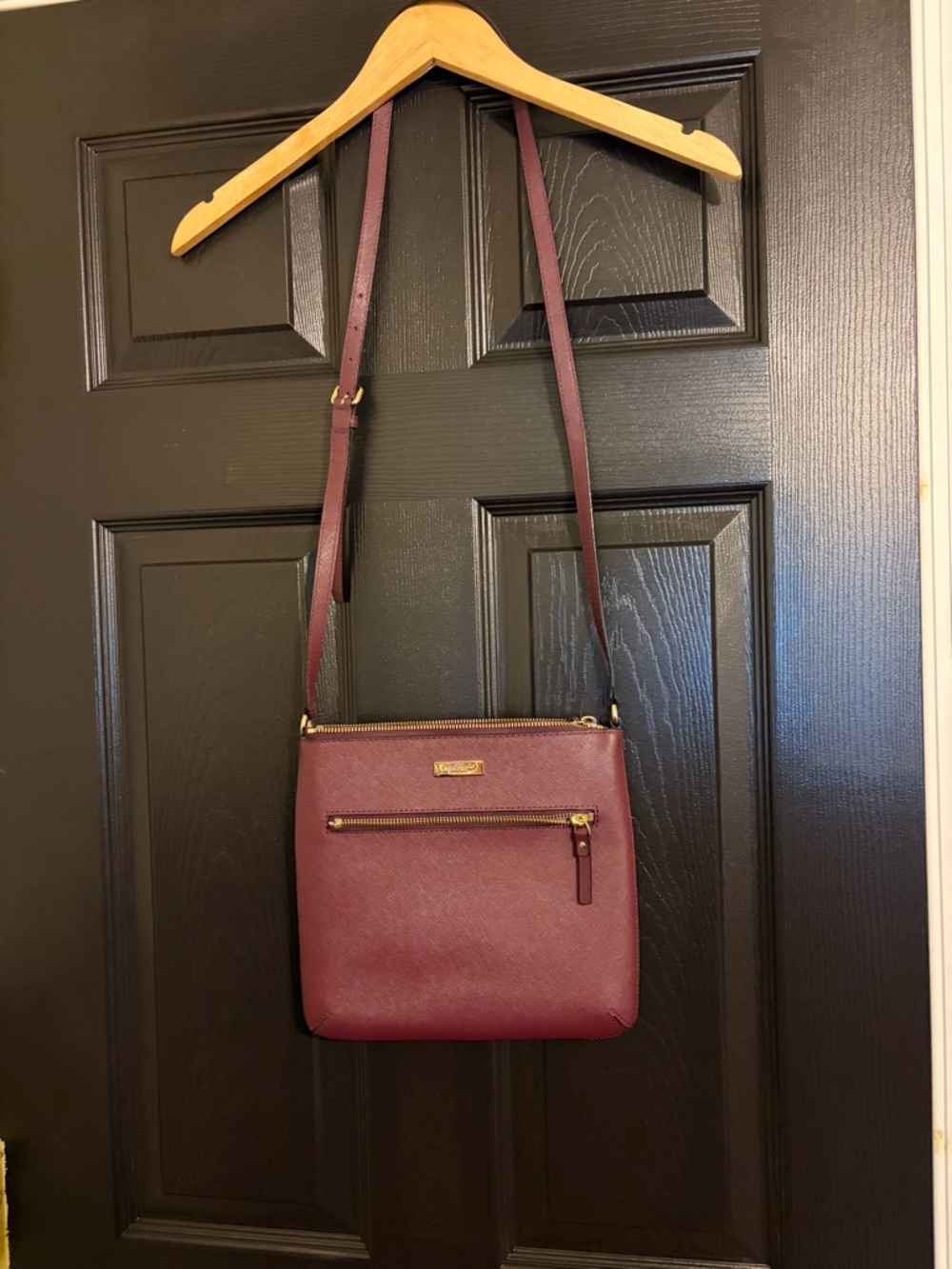 kate spade Wine Red Crossbody Bag with Gold Hardware